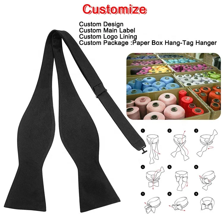 Custom Brand Design 100% Polyester Jacquard Bow Tie for Men Self-Tie Adjustable Pre-Tied Bowties for Parties Cheap
