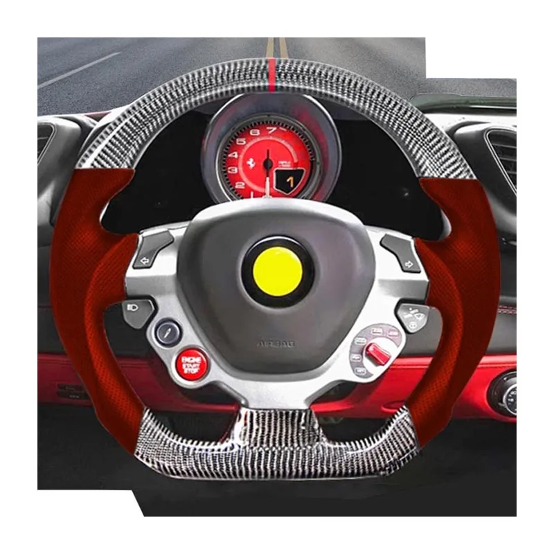 Fit for Ferrari upgrade the carbon fiber steering wheel custom LED racing steering wheel low price 1 pics custom
