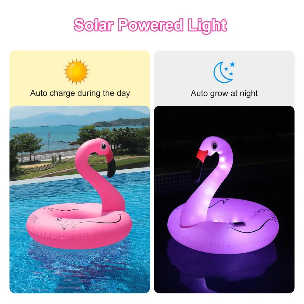 Wholesale PVC Pool Float Lounger Toys Huge Solar Inflatable Flamingo Swimming Seat Ring