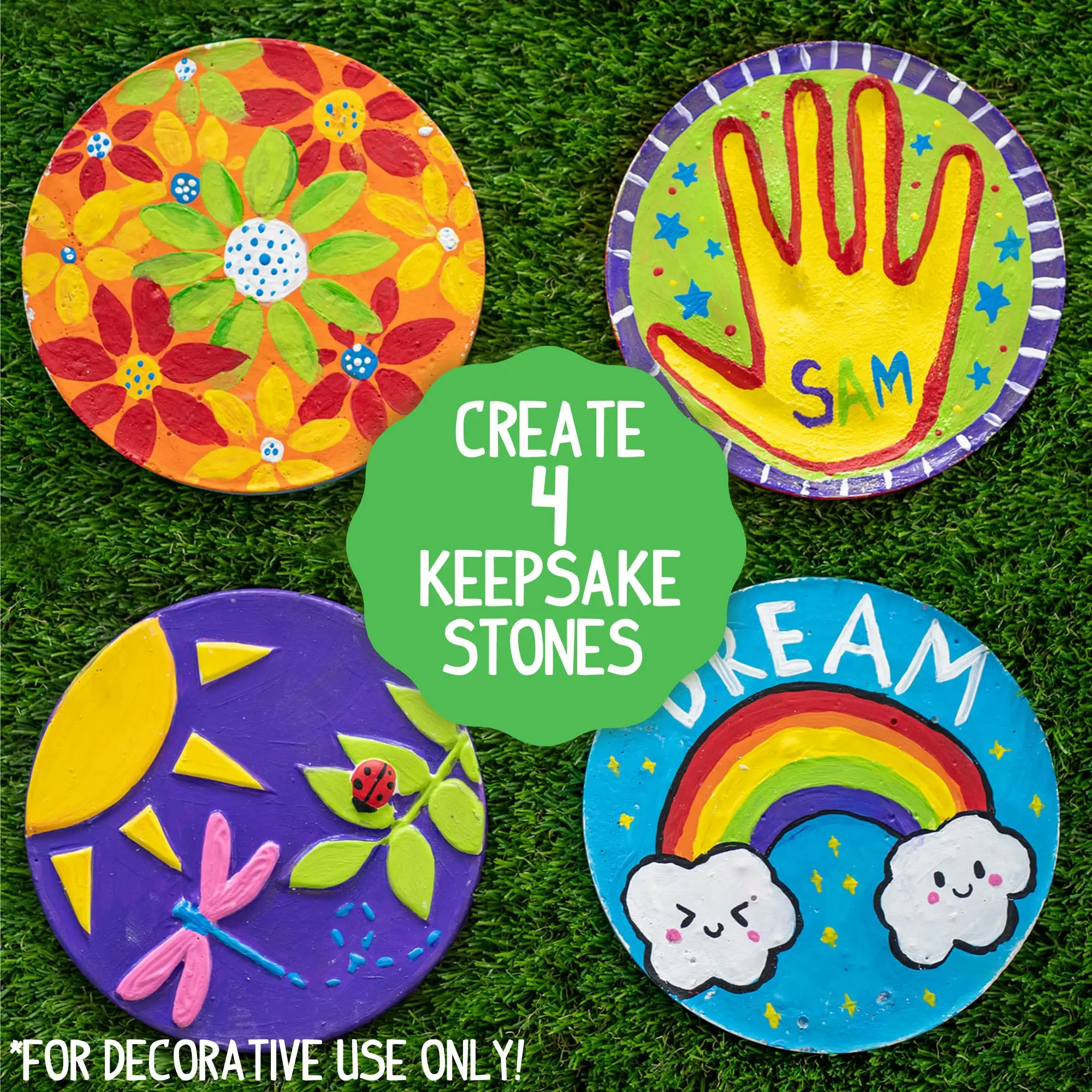 White Clay Stepping Stones DIY Painting Craft Kit For Spring Summer Holiday Gifts
