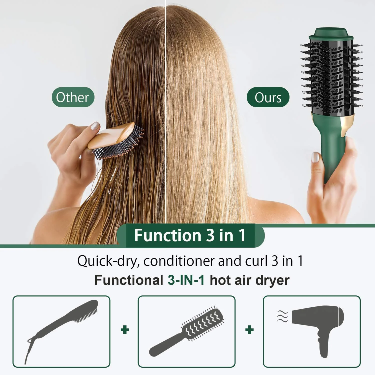 Bigsmile 2023 Hair Brush Straightening Hot Air Brush One Step Hair Dryer