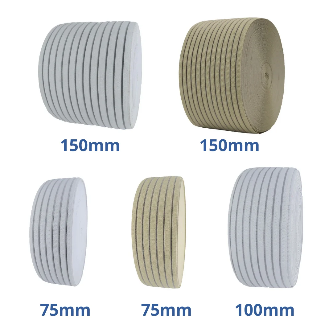 Garment Ventilate Mesh 75mm 100mm 150mm White Beige Reel Elastic band Tape  For Maternity Orthopedics Belt