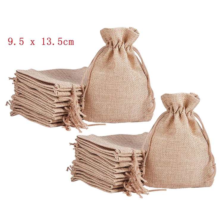Eco friendly high quality jute gift bag burlap drawstring bag