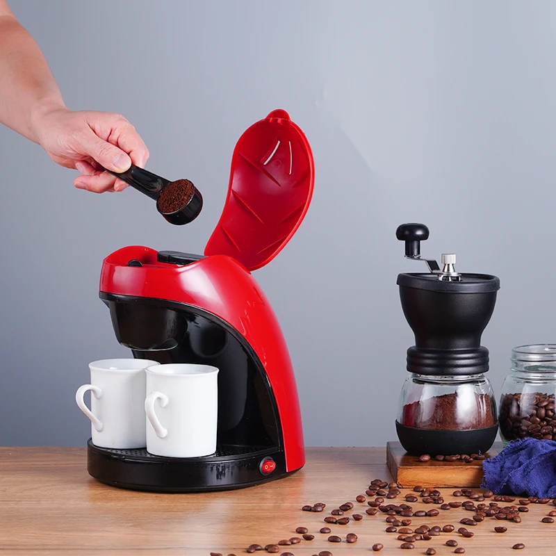 Double Cup Design Coffee Machine Freshly Brewed Coffee Office Hotel Home Coffee Machine