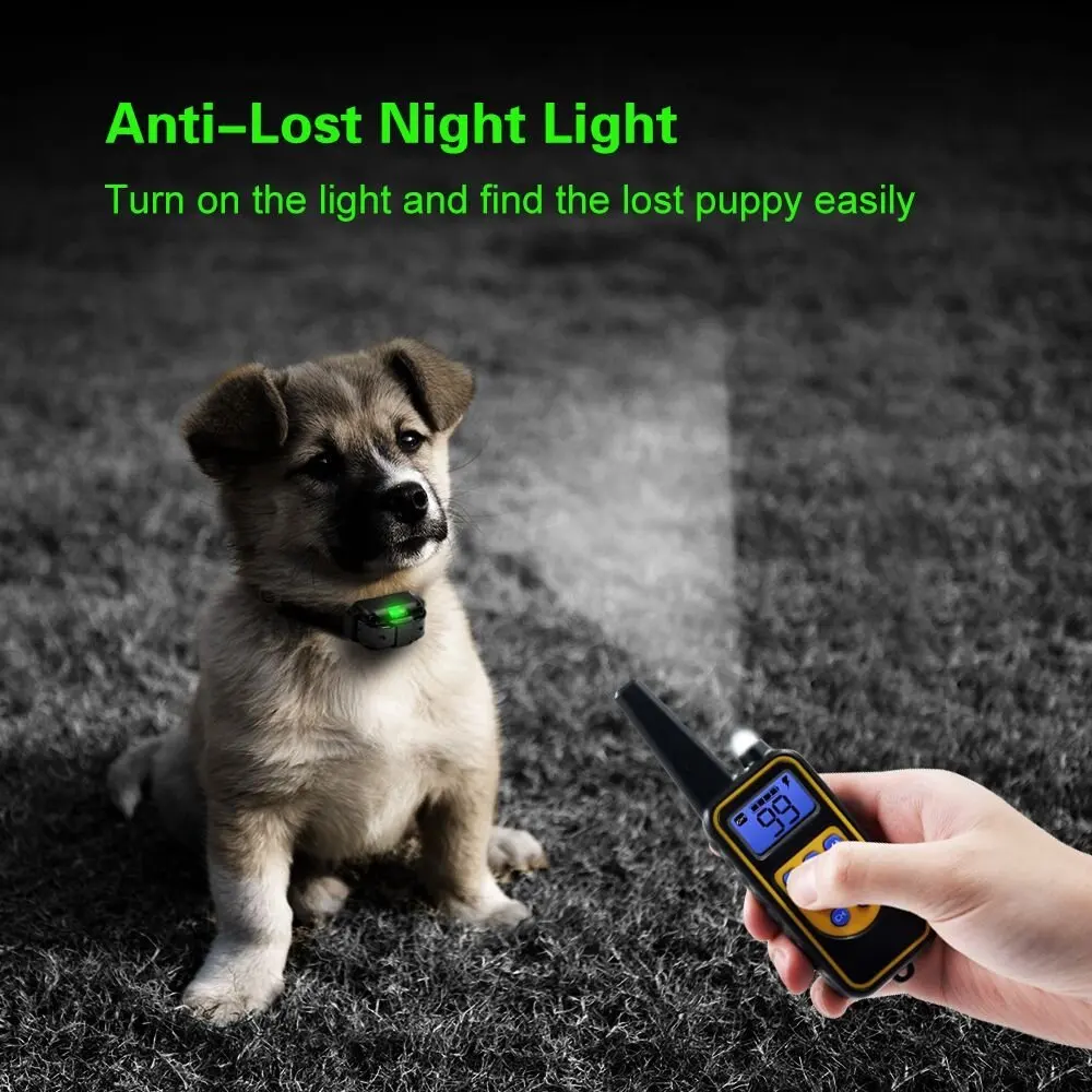 Hot Sales 800m Rechargeable Waterproof Electronic Shock Remote Dog Training Collar
