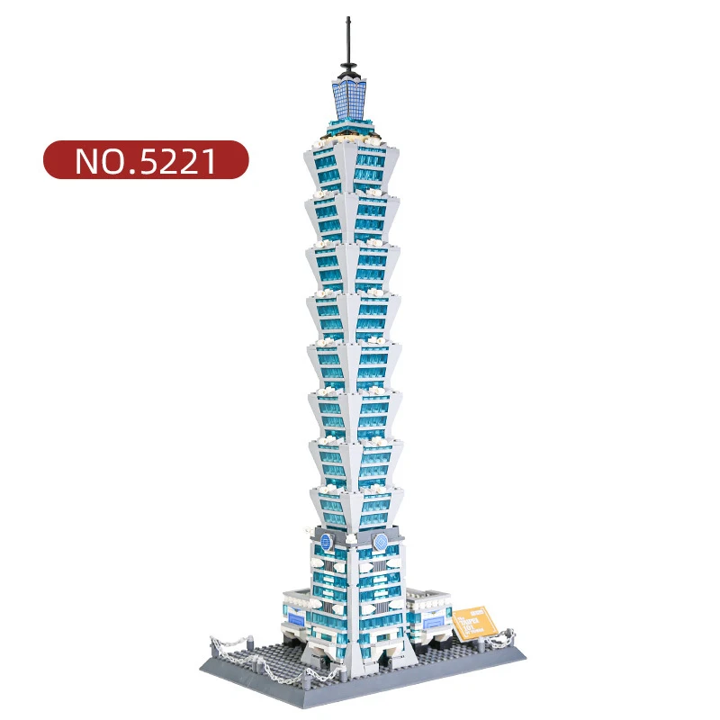 5221 Creative Modern Landmark Architecture Taipei Tower Model Brick Assemble Toy Collection For Gift Building Blocks Sets