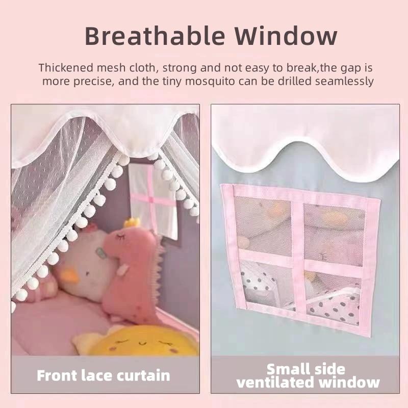 High Quality Princess Castle Playhouse Fancy Style Netting Shaped Square Kids Game Toy Made of Cloth