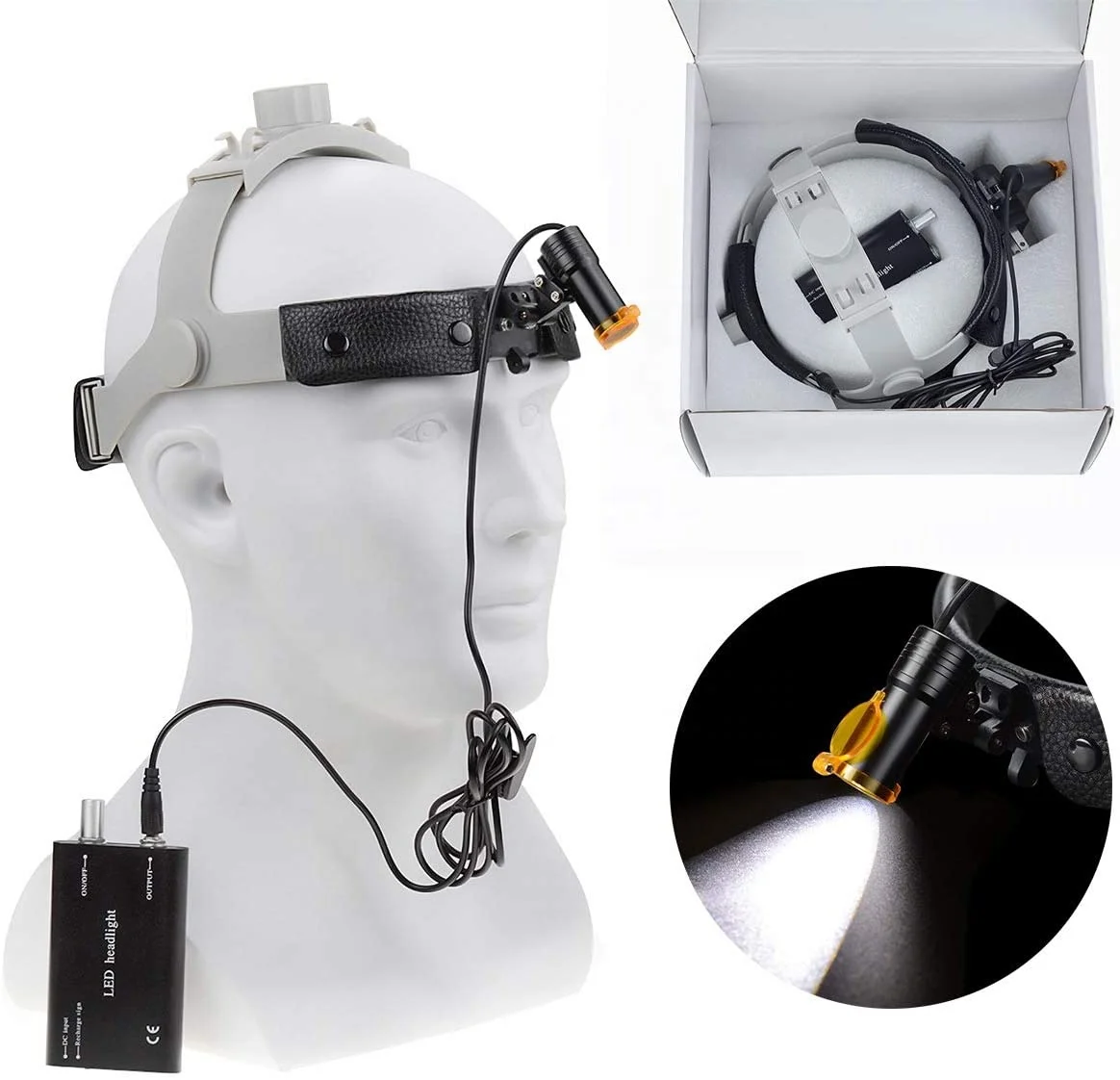 3W LED Surgical Headlight Medical Light Loupe Magnifier Head Lamp Adjustable High Intensity Operation Chargeable Dental Headlamp