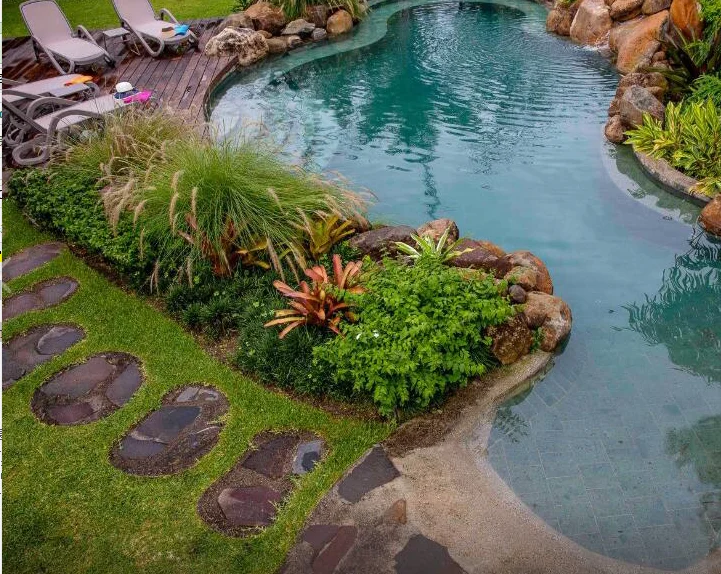Sukabumi Green granite inside swimming pool