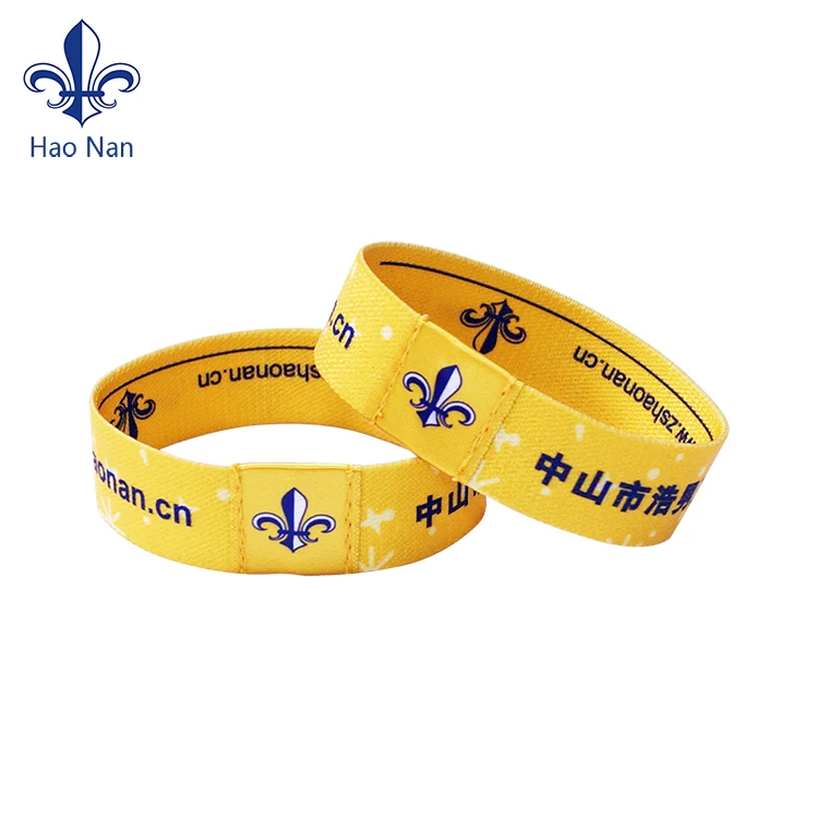 Custom elastic wrist band cloth wristbands bracelet elastic fabric wristband for events