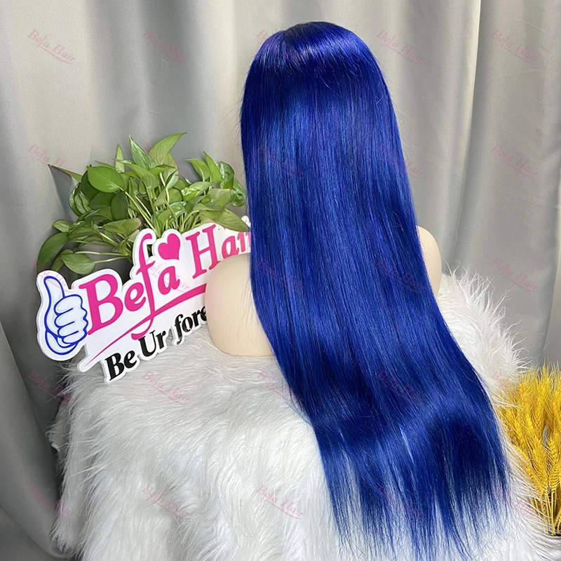 Human Hair 13x6 Hd Lace Frontal Wig Brazilian Virgin Blue Hair Wigs For Black Women
