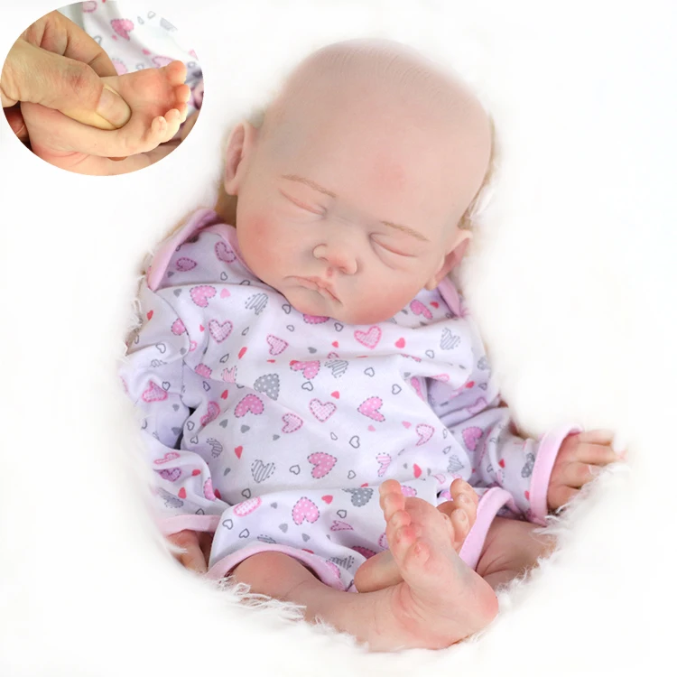 wholesale 18 inch  real lovely closed eyes  soft skin reborn baby dolls silicone for kids