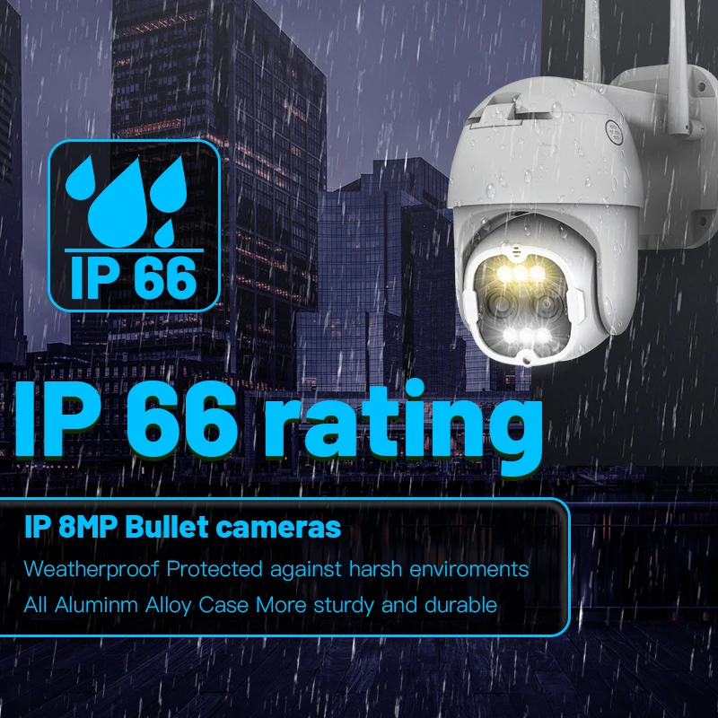 4MP Ptz With Auto Tracking 8X Zoom Dual Lens Ip Security Wifi Outdoor Surveillance Camera HD IP Video Surveillance Camera