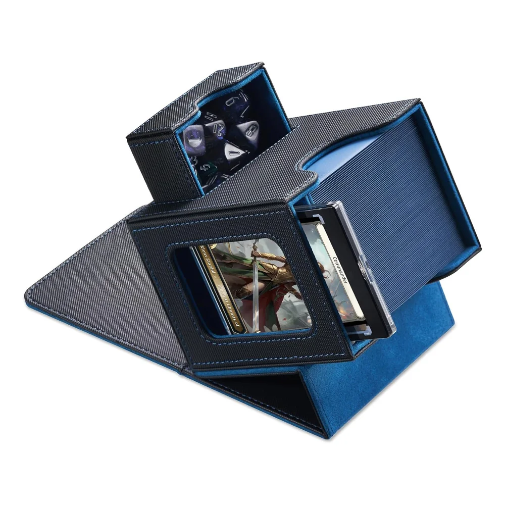 Commander Deck Box for MTG with Dice Tray - Commander Window Display Fits 100 Double-Sleeved Cards