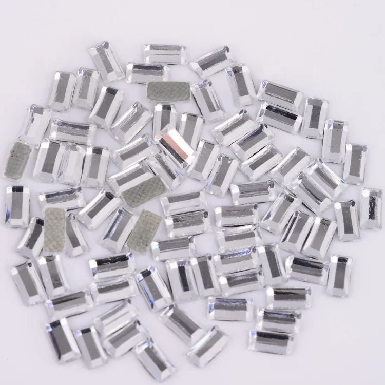 High quality flat back rectangle Mermaid shape K9 crystals rhinestone ab strass korean shape  hotfix rhinestone