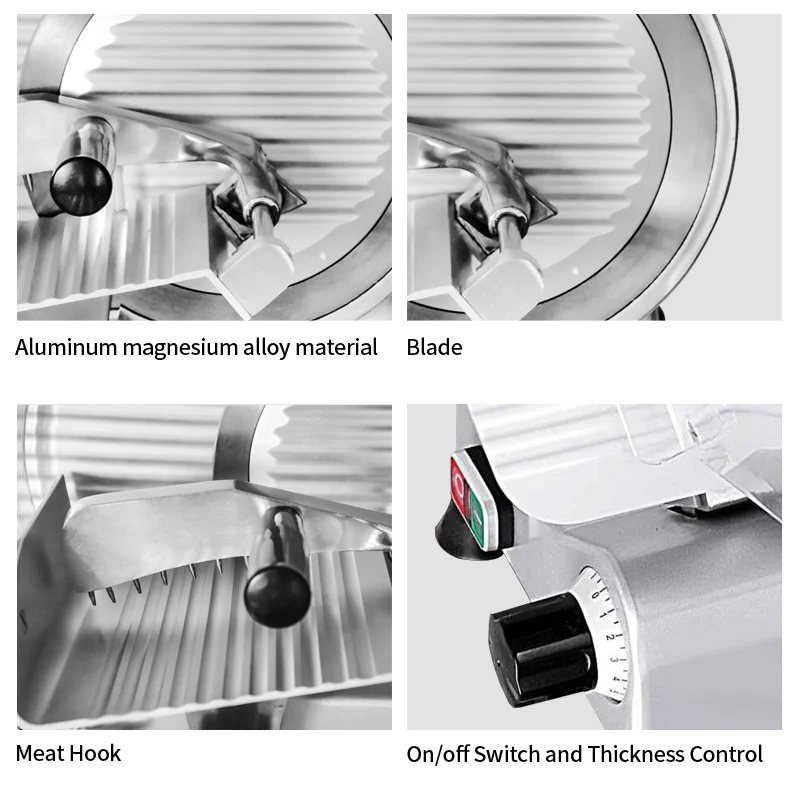 
110V/220V Home Frozen Meat Slicer Factory From Paper Thin to 13mm Thick Flaker Wholesale Smart Portable Roll Meat Slicer Machine 