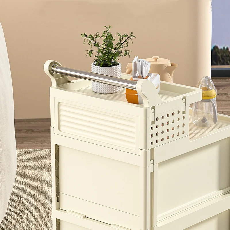 Hot Selling Large Size Foldable Storage Bins Drawers PP Plastic Toy Organizer Wheels Modern Snack Book Bookcase High Quality