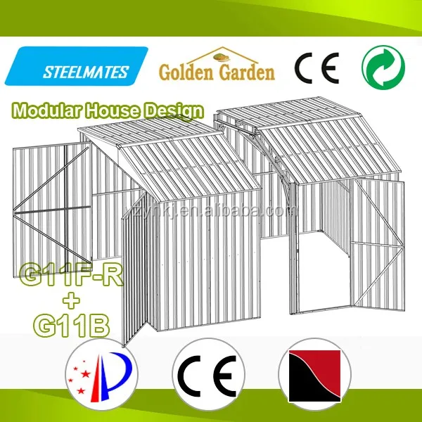  modular house garden shed with one side door prefab steel