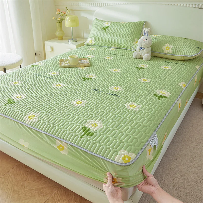 luxury whole latex mattress breathable comfortable washable mattress cover adjustable summer cold bed sheet bed cap