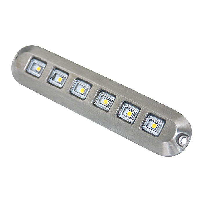 
316L Stainless Steel IP68 6W Step Stair Pathway Submarine Boat Dock Marine LED Underwater Light Bar 