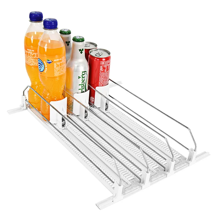 Регулируемая пластиковая полка для супермаркета толкатель 10 полос скольжения бутылки для напитков Органайзер толкатель