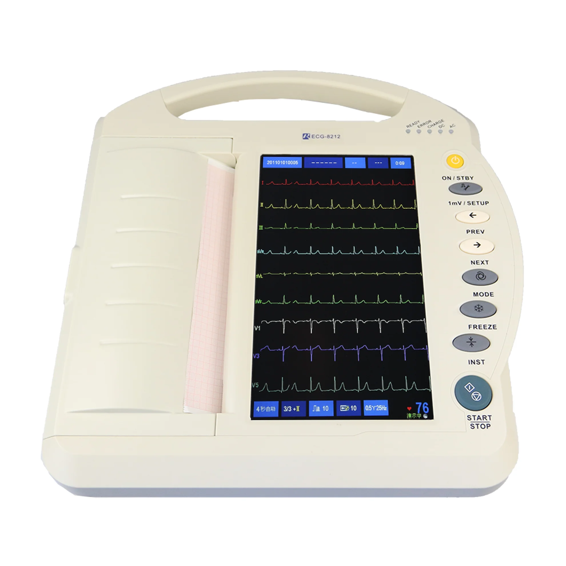 ekg 12 channel EKG machine Touch screen  ECG-8212 12 lead portable electrocardiography hospital