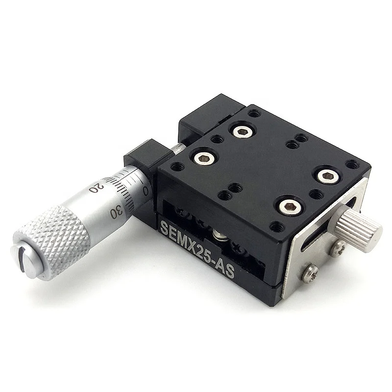 SEMX80-AS XEG80 X Axis 80x80mm Precision Linear Guide Sliding Track Micrometer Manual Fine-tuning Cross Roller Linear Stage