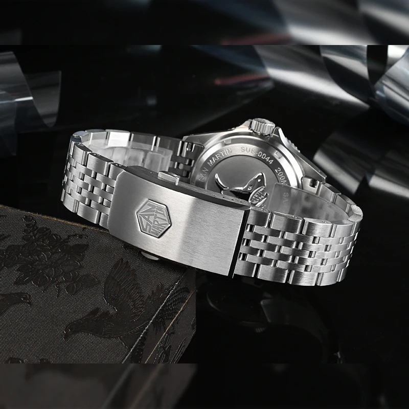 San martin unique design 38mm 20atm Japan 8215 mechanical automatic 316 stainless steel diver dive full color watch man for sale