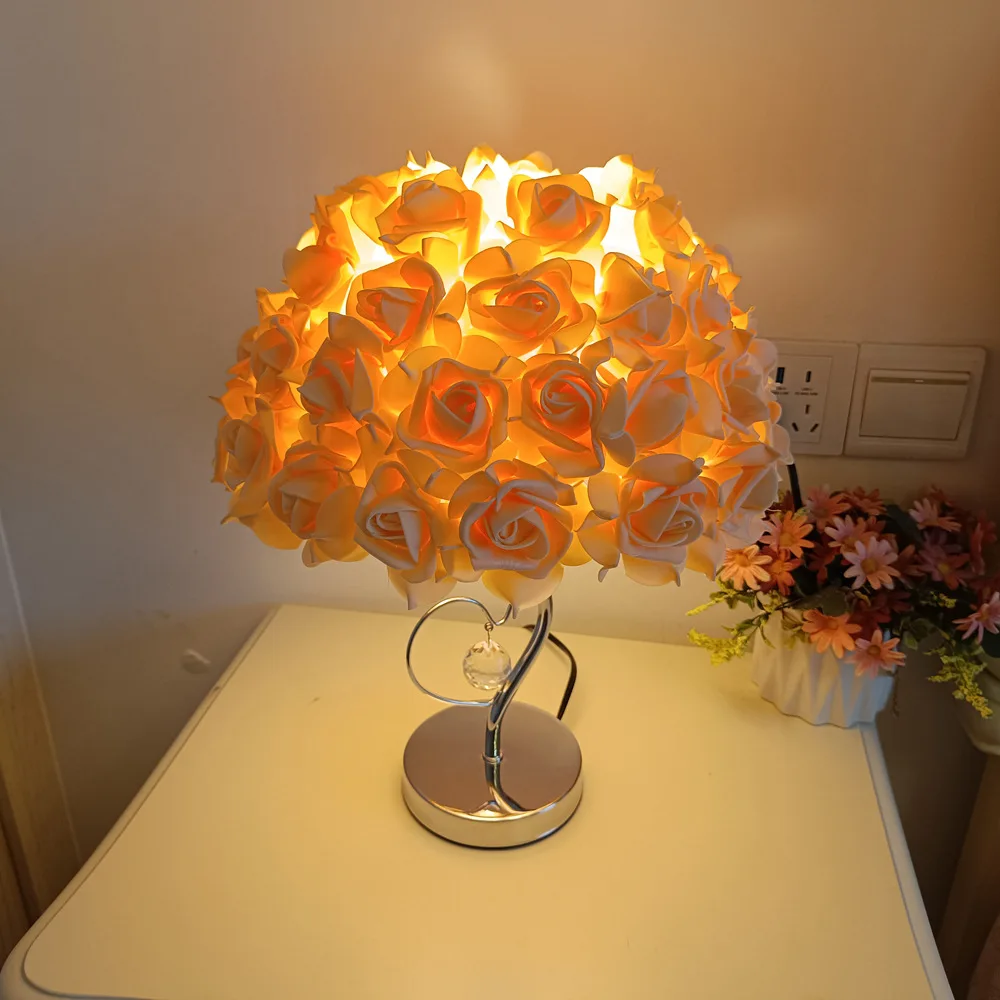 European Hot sales LED Table Lamp Rose Flower Night Light For Home Weeding Party Lamps Decoration Lights Decor Luxury Lighting