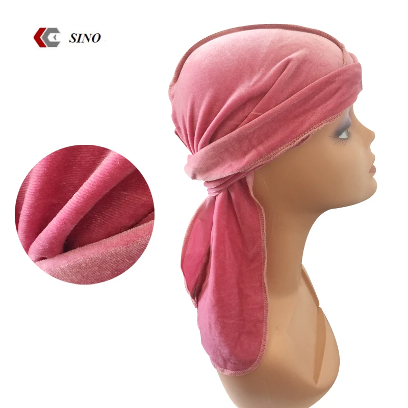 Мужская бархатная бандана-тюрбан, головной убор, мужские головные уборы Durag, волнистые головные уборы, повязка на голову, аксессуары для волос Du Rag