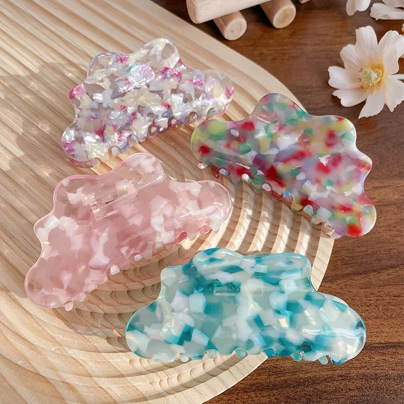 Fashionable New Colorful Cloud Shaped Acetate 10.5cm Large Hair Claws Clips Women Clips Hair Accessories Wholesale