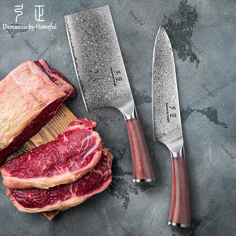 High Quality Damascus Chef Knife Set Handmade VG 10 Steel Kitchen knife