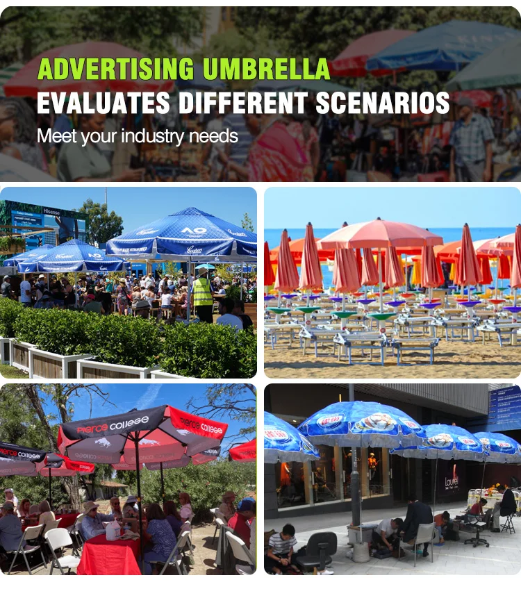 Hot Sale Custom Printed Logo Sunshade Umbrella UV Protection Summer Parasol Umbrellas For Event