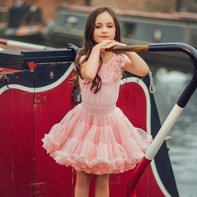 Wholesale Baby Girls Tutu Skirt Princess Fluffy Soft Tulle Ballet Birthday Party Pettiskirt