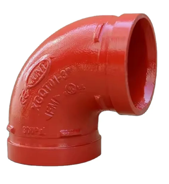 Fire Fighting Ductile Iron Grooved Cross 90 Degree Grooved Elbow Pipe Fittings