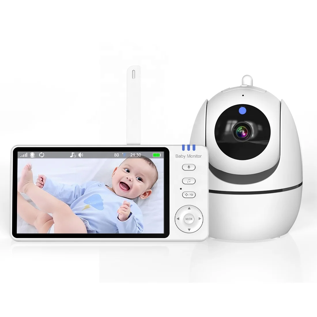 Hot Selling 5.0 Inch Night Vision Temperature Cry Alert Baby Sleep Monitoring And Camera Audio Video Baby Monitor