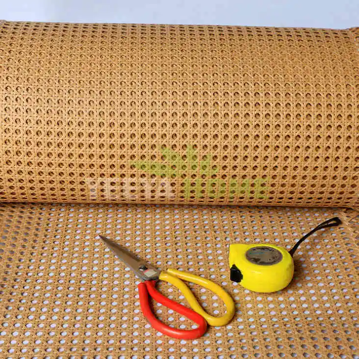 Durable Synthetic Fiber Fine Open Mesh Plastic Rattan Roll Synthetic Rattan Weaving Material