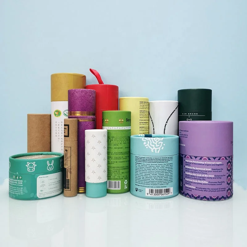 Factory customize paper cardboard tube luxury cylinder bottle packaging for perfume essential dropper bottle