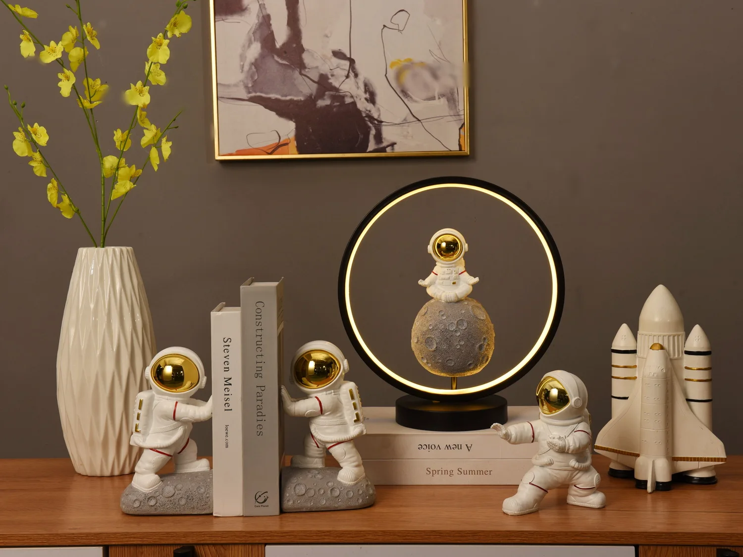 USB Plug Led Decoration  Kids Room Lights Yoga Meditation Bedroom Resin Astronaut Statue Modern Table  Night Lamps Home Decor