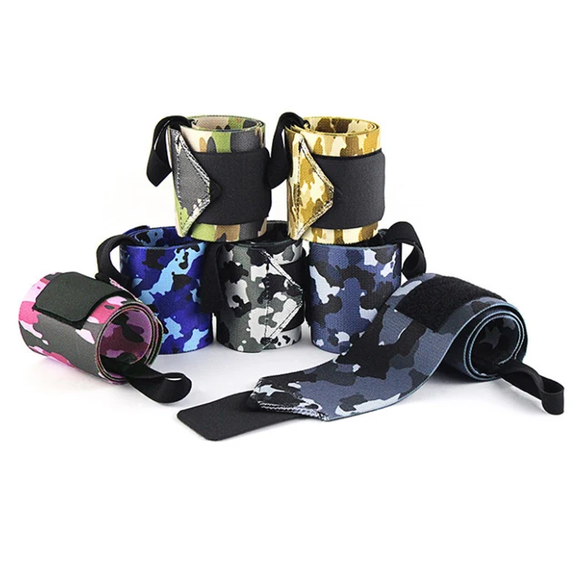 Custom logo nylon weight lifting barbell strength training gym wrist wraps for bodybuilding