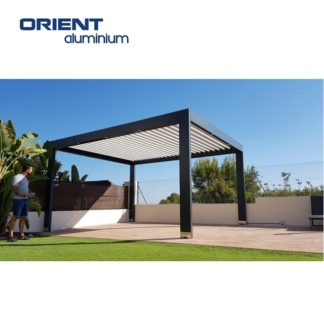ORIENT Pergola Aluminium Outdoor With Waterproof Enclosed Stand Sunroom House Metal Gazebo