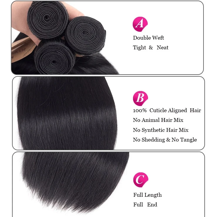 10A Mink Brazilian Hair,Raw Virgin Cuticle Aligned Hair, Free Sample Virgin Brazilian Human Hair Bundles With Closure
