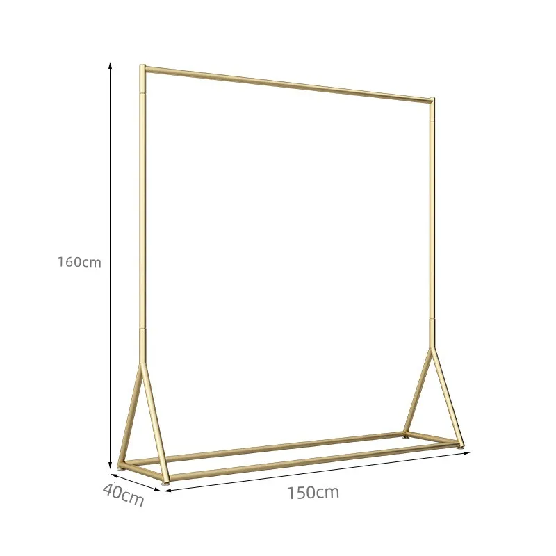Fashion Boutique Gold Garment Wall Mounted Hanging Shelves Clothes Shop Furniture Metal Clothing Display Racks Shelf