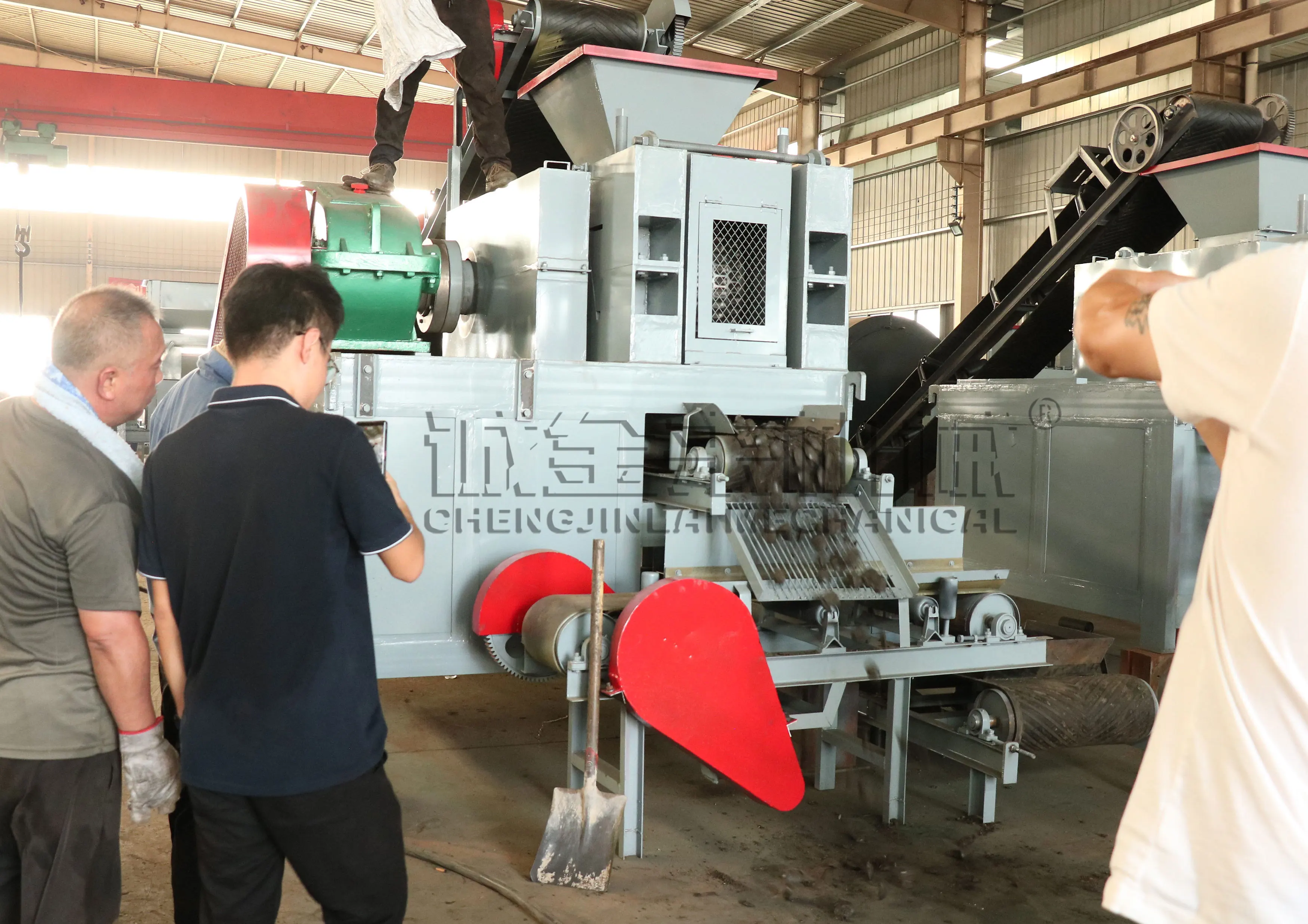 High Production Long Briquette Burning Coal Powder Briquetting Machine Bbq Charcoal Balls Pressing Machine