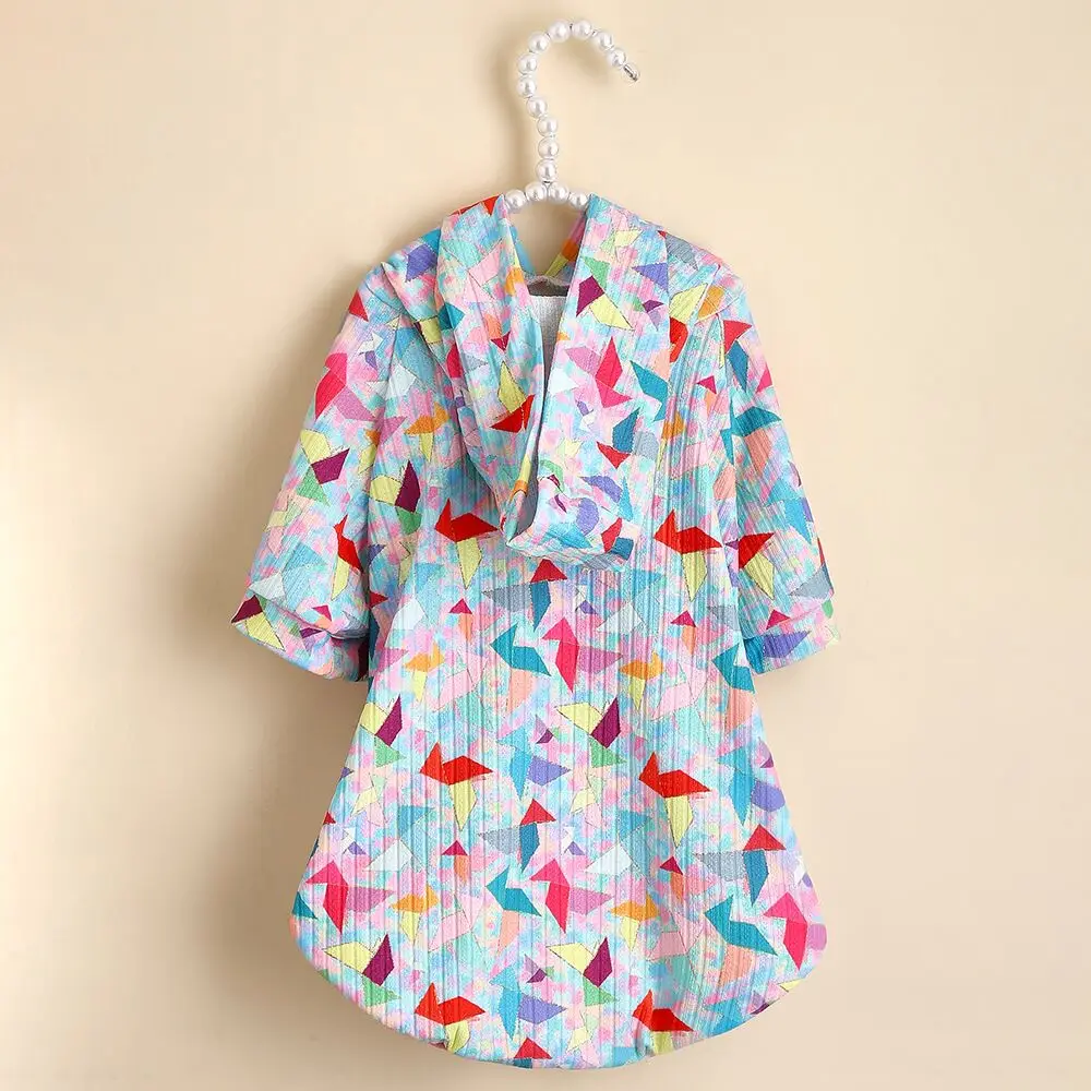 2022 new pet clothes geometric print pet hoodie dog and cat clothes wholesale