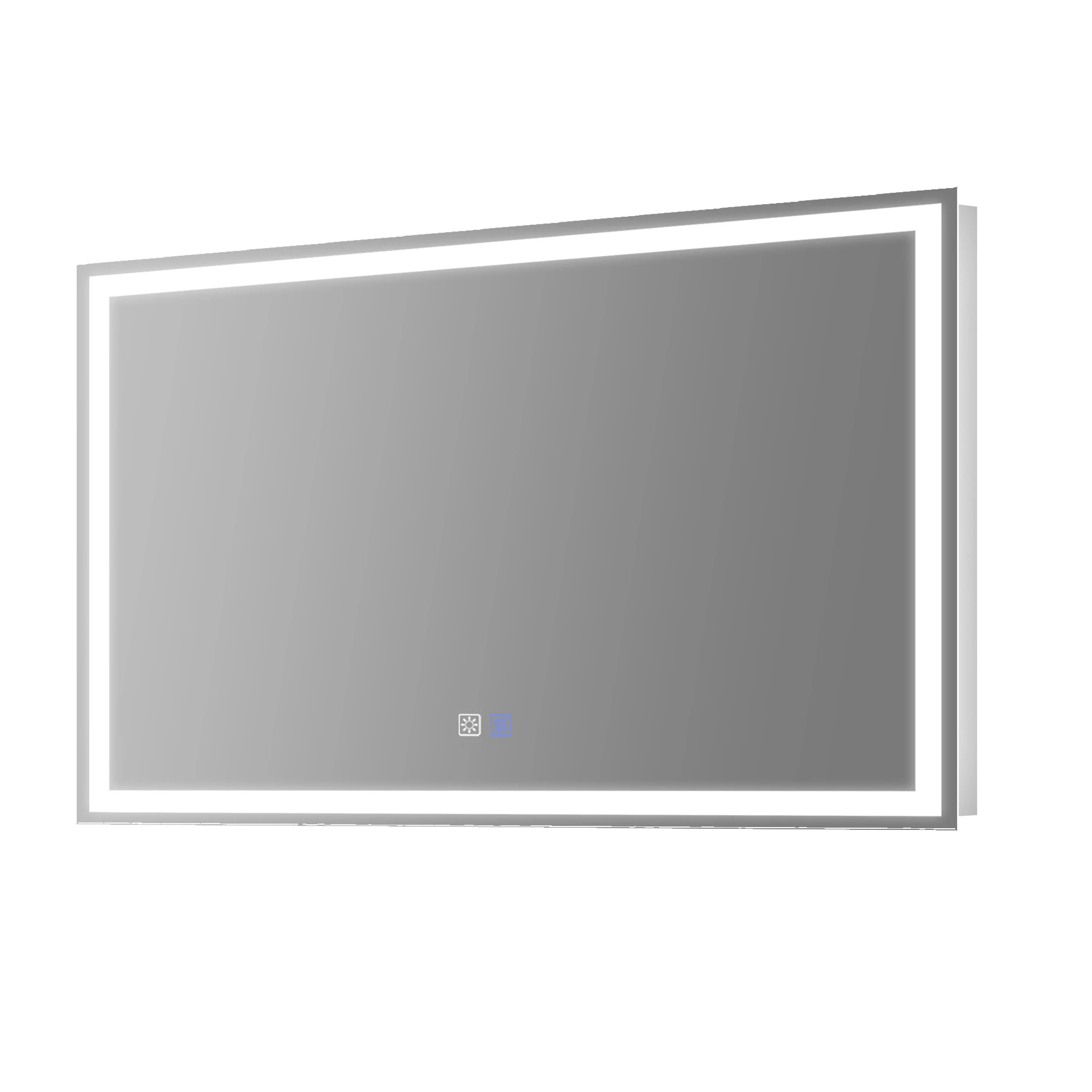 LED Bathroom Mirror Wall Mounted Anti Fog Frameless Lighted Smart Mirror Frameless Mirror Touch Screen