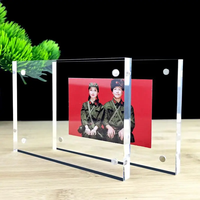 magnetic photo frame acrylic frames photo card colored acrylic magnetic photo frame square
