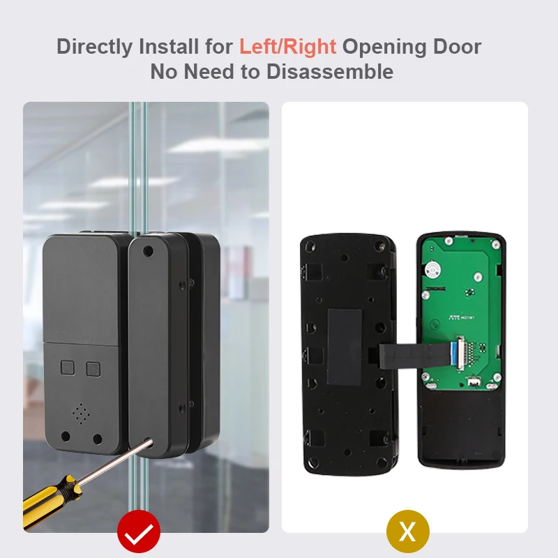Safety Rim Keyless Wifi Biometric Fingerprint Face Recognition Office Electric Motorized Door Lock