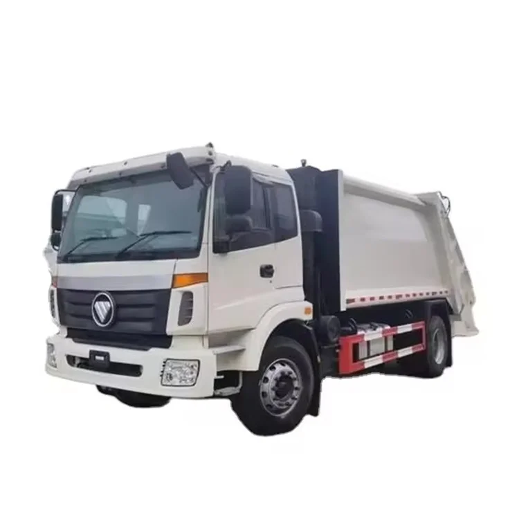 FOTON 4x2 self-handling garbage truck Euro 6 130HP tank volume 5000L hanging bucket garbage truck is cheap