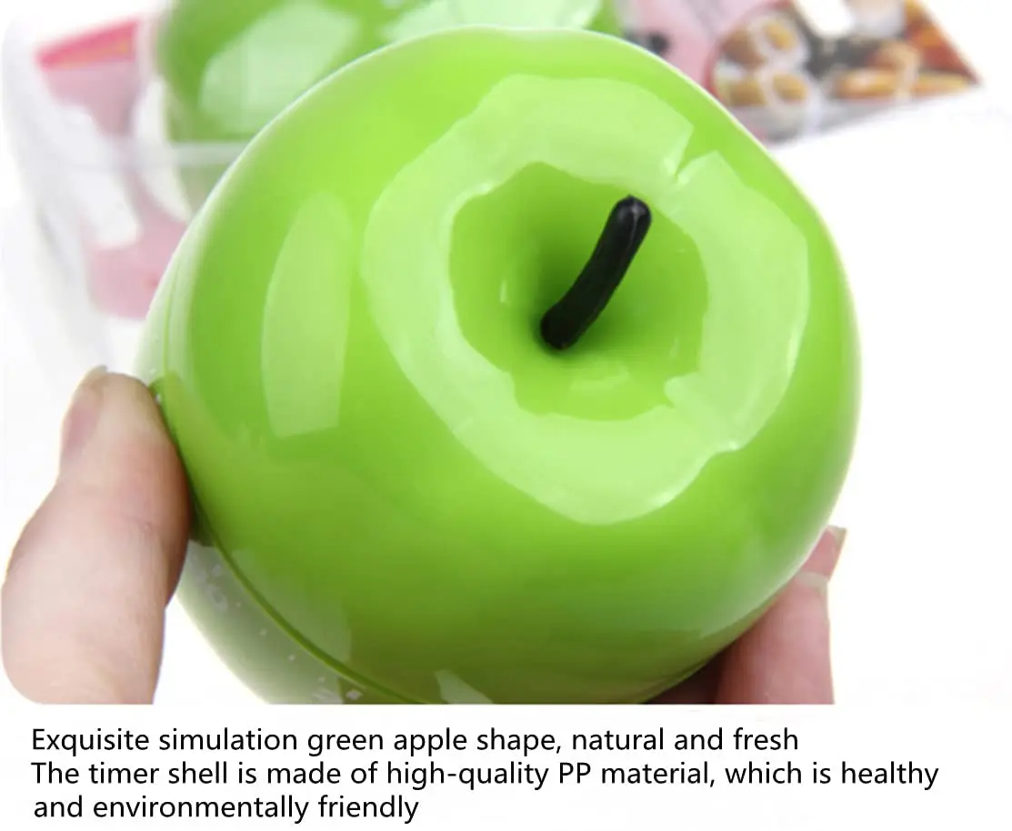Timers 60 Minutes Mechanical  Kitchen Cooking Clock Loud Alarm Counters Manual Timer(Green Apple)